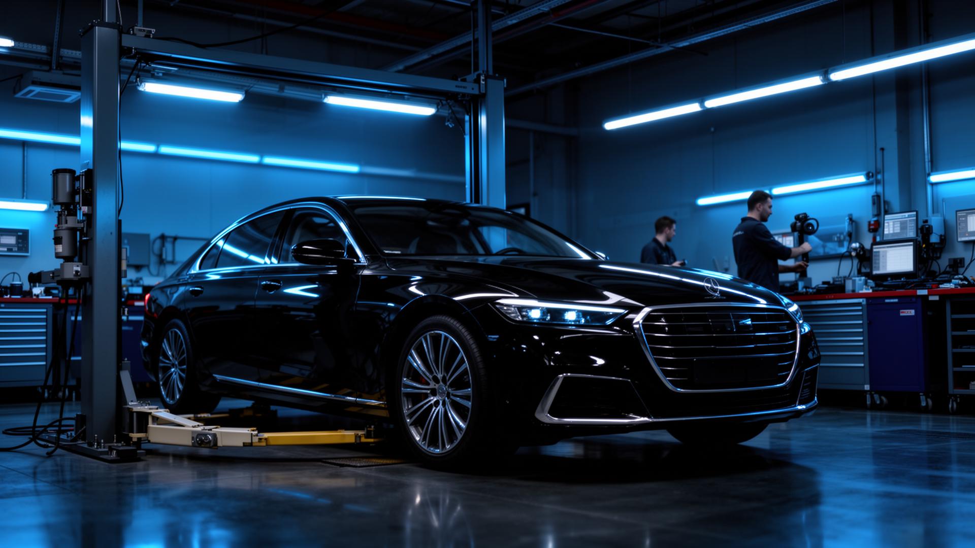 Carro premium em manutenção na oficina AutoConforto